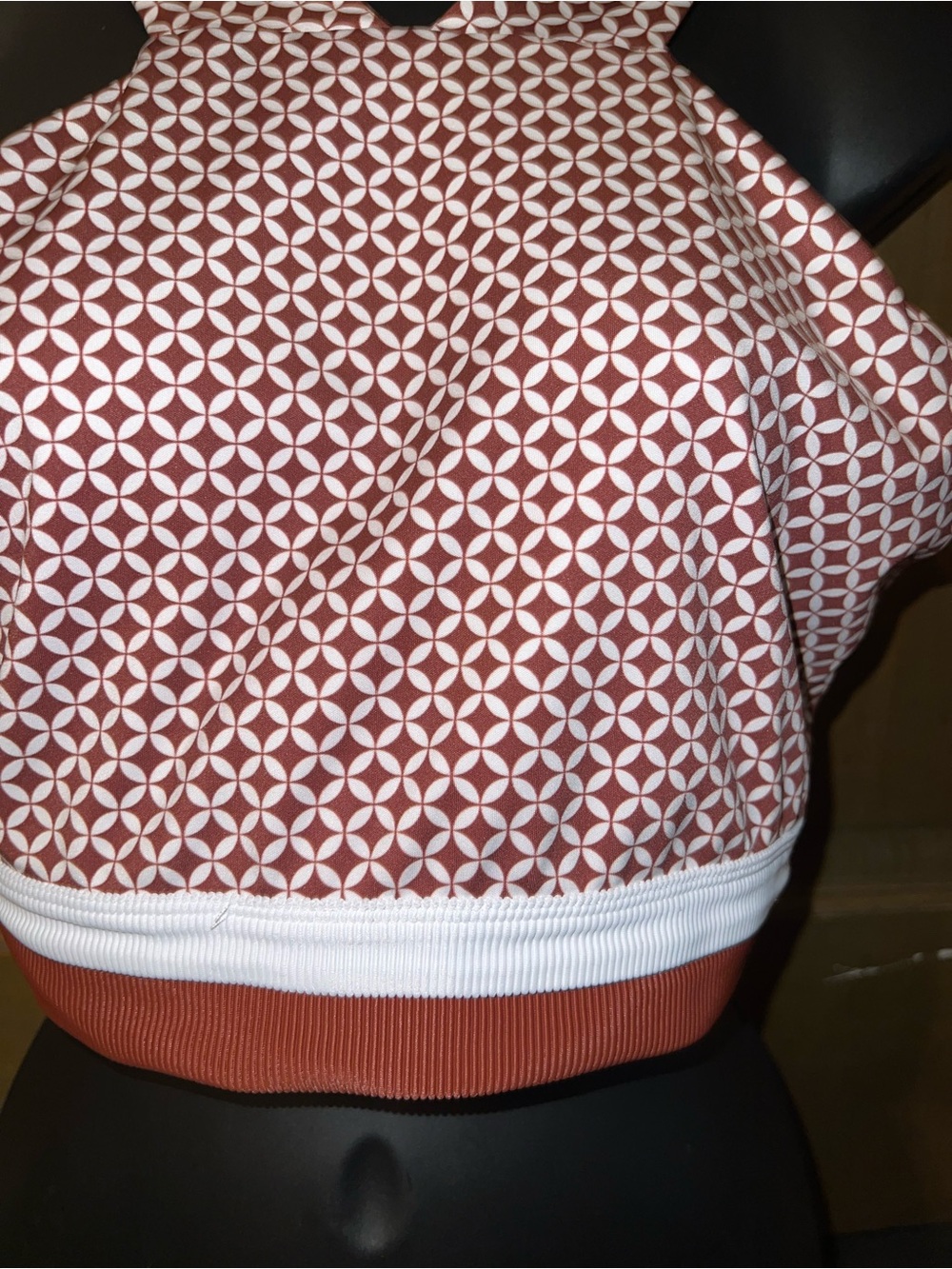 Beach Riot Anthropologie Adina Crop Top Rust Brown White Halter Neck Size L - Picture 5 of 12